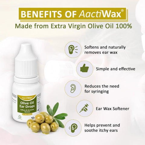 AactiWax Olive oil ear drops
