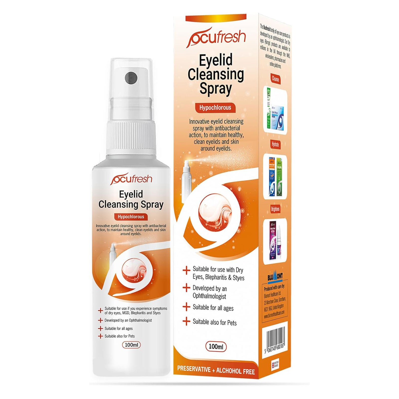 Occu Rinse Ocufresh Hypochlorous eyelid cleansing spray – Butterflies Eyecare