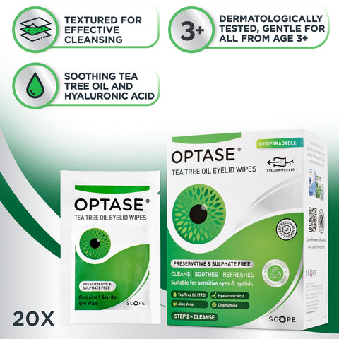 Optase TTO (Tea Tree Oil) eyelid wipes